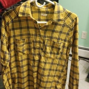 Yellow and navy flannel